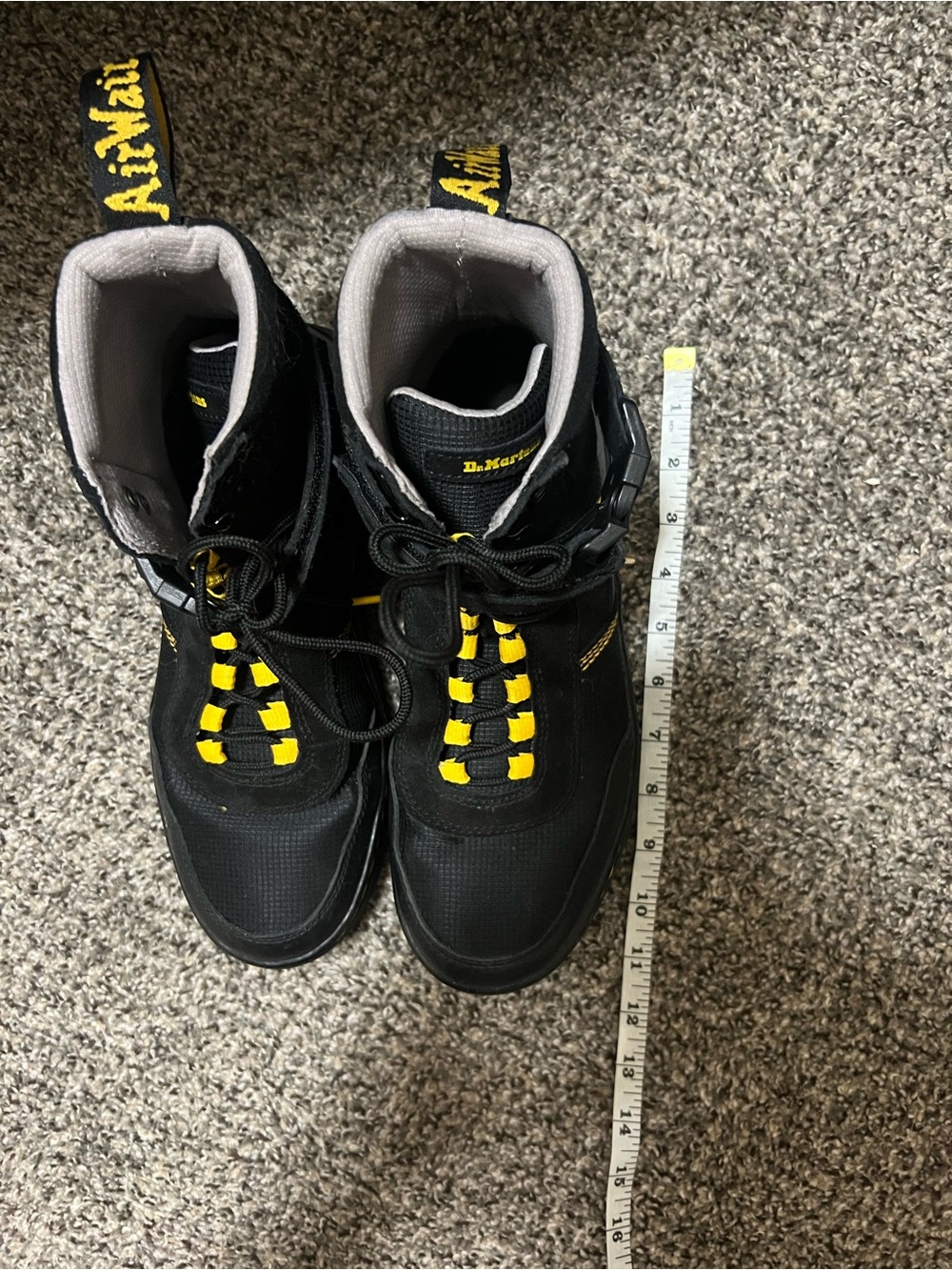 Dr. Martens Women’s Black and Yellow Lace-Up Combat Boots - Picture 14 of 15